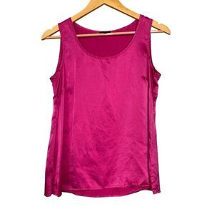 Talbots Satin Pink Tank Top Sleeveless 100% silk size 6